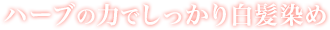 ハーブの力でしっかり白髪染め…