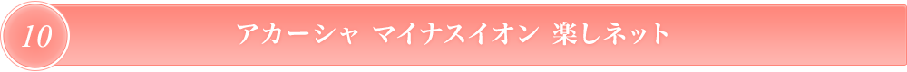 アカーシャ　マイナスイオン　楽しネット
